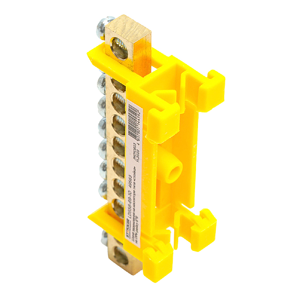Шина PE на изоляторе 6*9 тип стойка на DIN-рейку 10 выводов Stekker LD556-69-10 49563