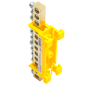 Шина PE на изоляторе 6*9 тип стойка на DIN-рейку 12 выводов Stekker LD556-69-12 49564