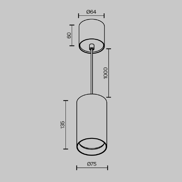 Светильник подвесной Maytoni Vol P100PL-20W4K-W