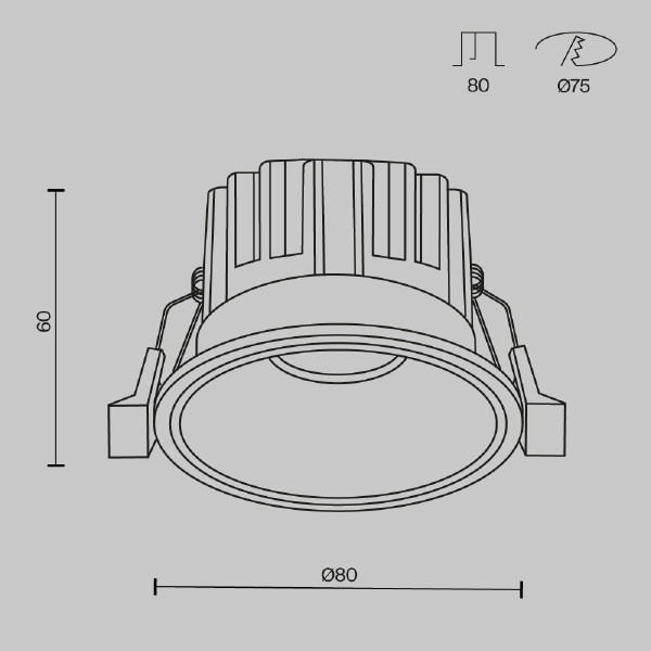 Встраиваемый светильник Maytoni Round DL058-12W-DTW-W