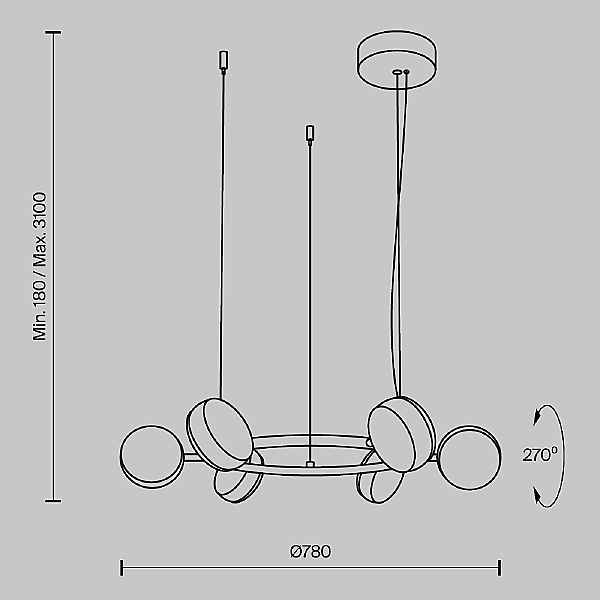 Подвесная люстра Maytoni Mind MOD299PL-L60BC3K