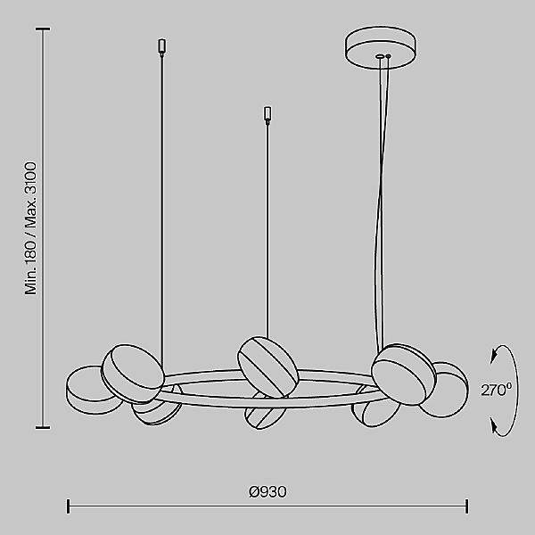 Подвесная люстра Maytoni Mind MOD299PL-L80BC3K