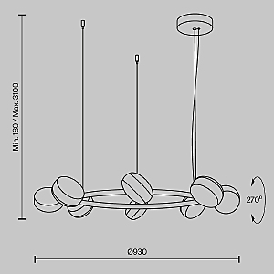 Подвесная люстра Maytoni Mind MOD299PL-L80BC3K