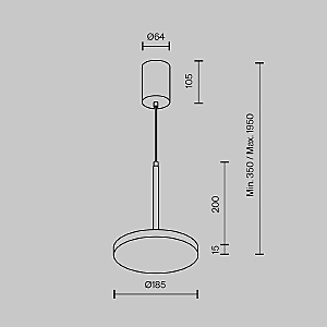 Светильник подвесной Maytoni Plato P076PL-L12W3K-BS