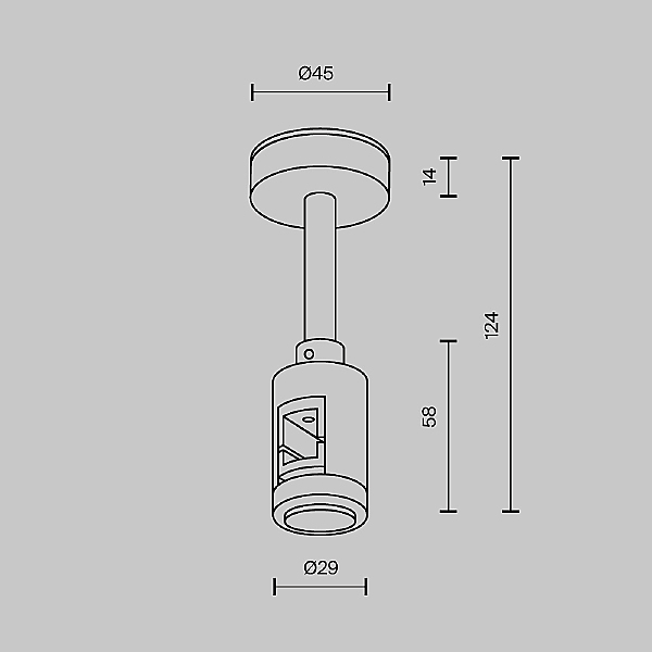 Крепление потолочное Short 78мм с вводом питания Flarity Maytoni Accessories for tracks Flarity TRA156C-B1-BS