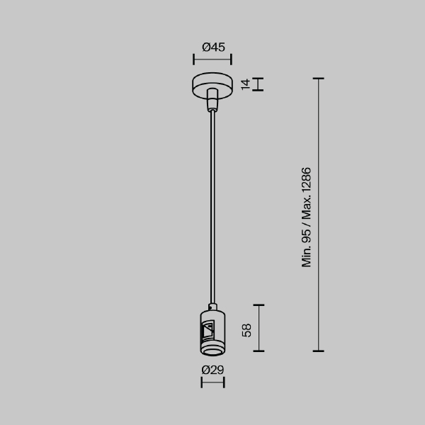 Подвес тросовый Hang с вводом питания Flarity Maytoni Accessories for tracks Flarity TRA157SW-B1-BS