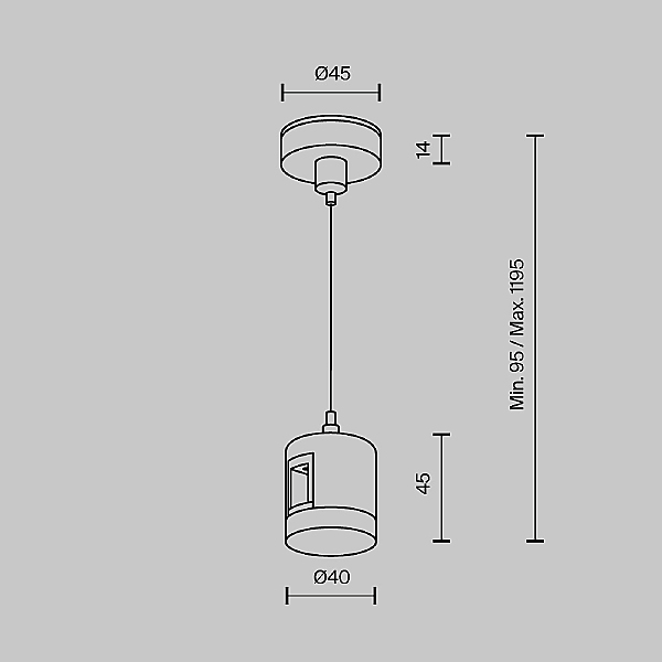 Подвес тросовый Hang с прямым коннектором питания Flarity Maytoni Accessories for tracks Flarity TRA157SW-IPC1-B