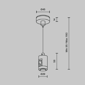 Подвес тросовый Hang одинарный Flarity Maytoni Accessories for tracks Flarity TRA157SW-S1-B