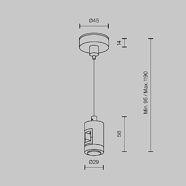 Подвес тросовый Hang одинарный Flarity Maytoni Accessories for tracks Flarity TRA157SW-S1-BS