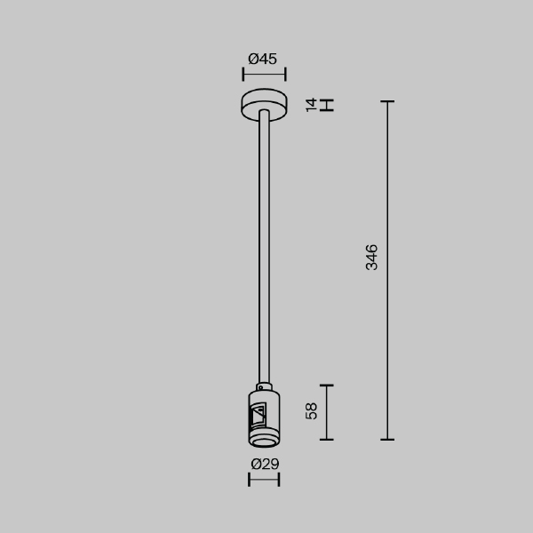 Крепление потолочное Medium 300мм с вводом питания Flarity Maytoni Accessories for tracks Flarity TRA158C-B1-B