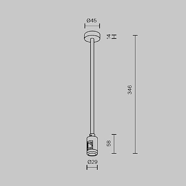 Крепление потолочное Medium 300мм с вводом питания Flarity Maytoni Accessories for tracks Flarity TRA158C-B1-B