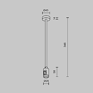 Крепление потолочное Medium 300мм с вводом питания Flarity Maytoni Accessories for tracks Flarity TRA158C-B1-B