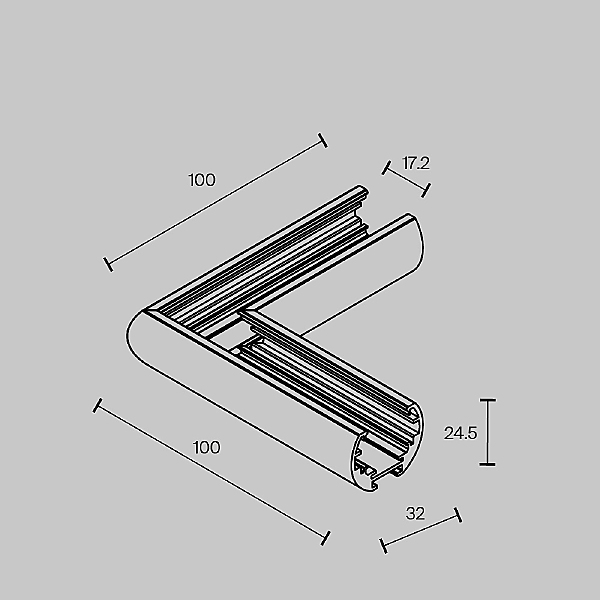 Коннектор угловой для круглого низкопрофильного шинопровода Exility Maytoni Accessories for tracks Exility TRAM034CL-R-41B