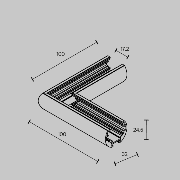 Коннектор угловой для круглого низкопрофильного шинопровода Exility Maytoni Accessories for tracks Exility TRAM034CL-R-41B