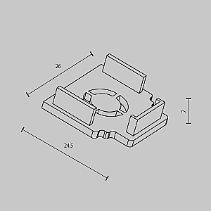 Заглушки для встраиваемого низкопрофильного шинопровода Exility 2шт Maytoni Accessories for tracks Exility TRAM034EC-42B