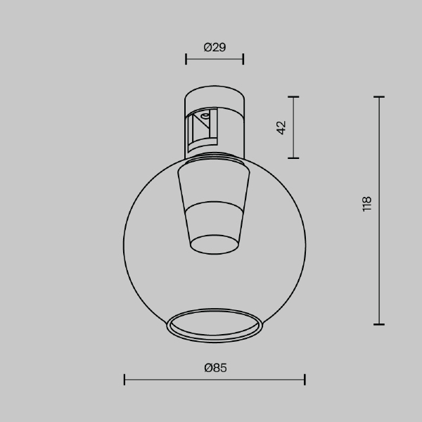 Трековый светильник Maytoni Bubble TR148-1-3W3K-B