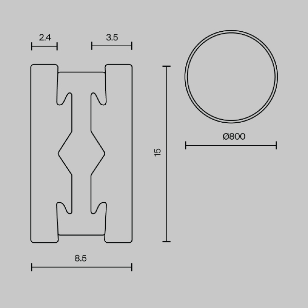 Шинопровод круглый 800мм Maytoni Busbar trunkings Flarity TRX154-R-D800-B