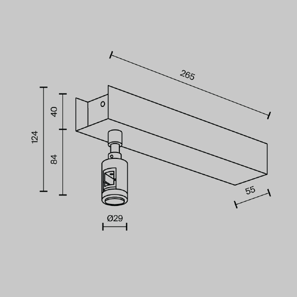 Основание потолочное Short для блока питания с вводом питания Maytoni Accessories for tracks Flarity TRA156С-BB1-B