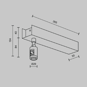 Основание потолочное Short для блока питания с вводом питания Maytoni Accessories for tracks Flarity TRA156С-BB1-B