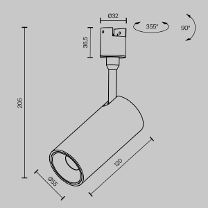 Трековый светильник Maytoni Focus Led TR163-1-15W3K-M-B