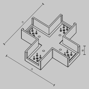 Коннектор питания X-образный Maytoni Accessories for tracks Elasity TRA160CX-11B