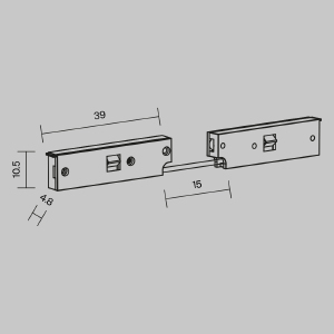 Коннектор питания угловой 3см Maytoni Accessories for tracks Levity TRA184CPC-1B-3