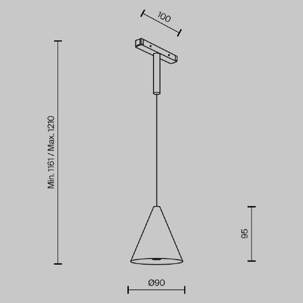 Трековый светильник Maytoni Cono TR182-1-5WTW-M-B