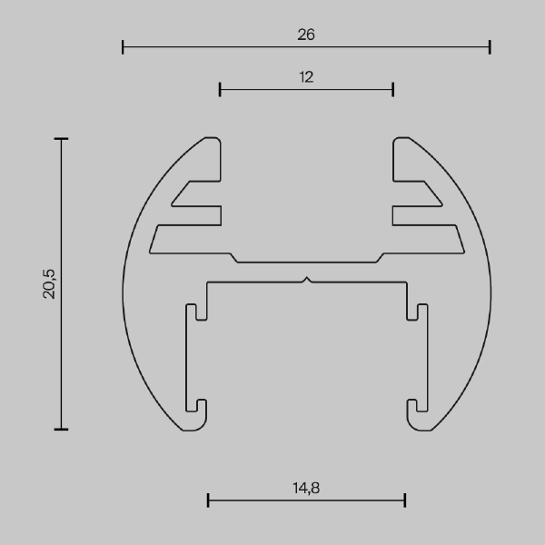 Шинопровод 1м подвесной круглый Maytoni Busbar trunkings Basity TRX172-R-111B