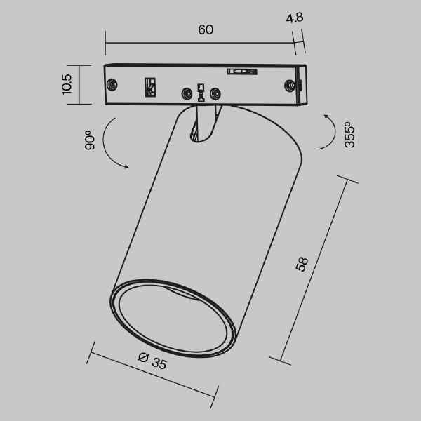 Трековый светильник Maytoni Focus Led TR187-1-5W2.7K-M-BW