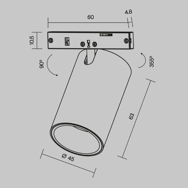 Трековый светильник Maytoni Focus Led TR187-1-9W3K-M-B