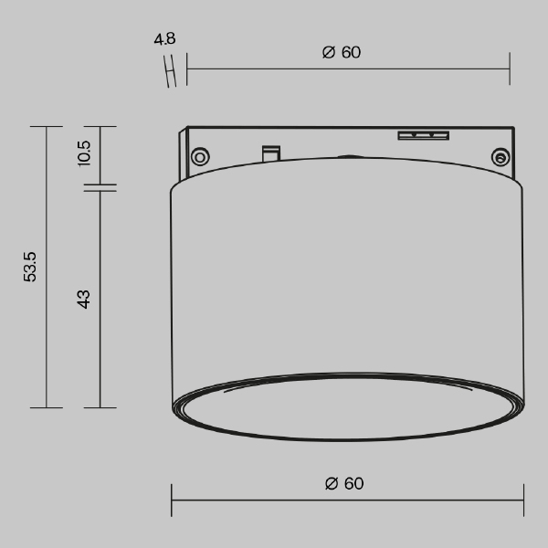 Трековый светильник Maytoni Alfa S TR188-1-5W3K-M-B