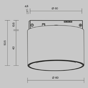 Трековый светильник Maytoni Alfa S TR188-1-5W3K-M-BW