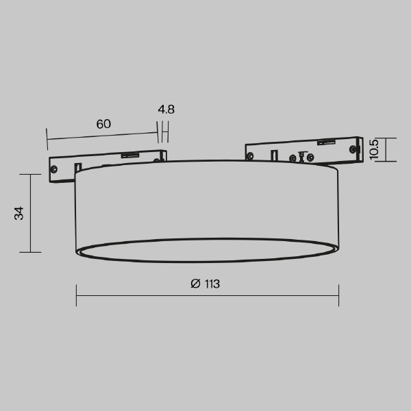 Трековый светильник Maytoni Zon TR189-1-12W2.7K-B