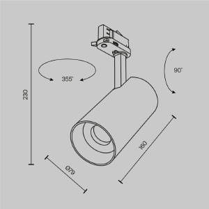 Трековый светильник Maytoni Focus Led TR197-3-30WCCT-M-B