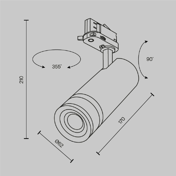 Трековый светильник Maytoni Focus Zoom TR198-3-20W4K-Z-B