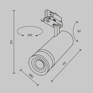 Трековый светильник Maytoni Focus Zoom TR198-3-20W4K-Z-B