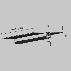 Шинопровод встраиваемый под ГКЛ 9,5 мм 1 м Maytoni Busbar trunkings Levity TRX184-121B