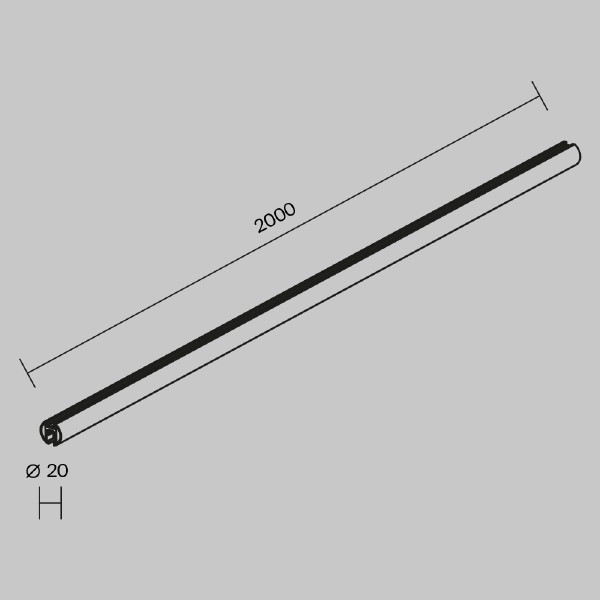 Шинопровод круглый подвесной 2 м Maytoni Busbar trunkings Levity TRX184-R-112B