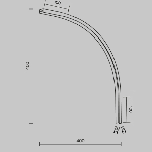 Коннектор радиусный внутренний R300 Maytoni Accessories for tracks Basity TRA172ICL-R300-11B