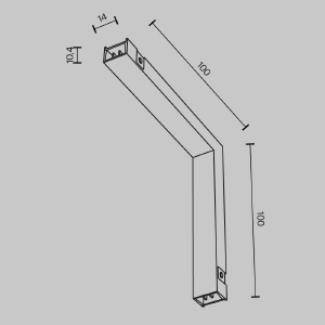 Коннектор питания угловой внутренний Maytoni Accessories for tracks Basity TRA172ICPC-1B