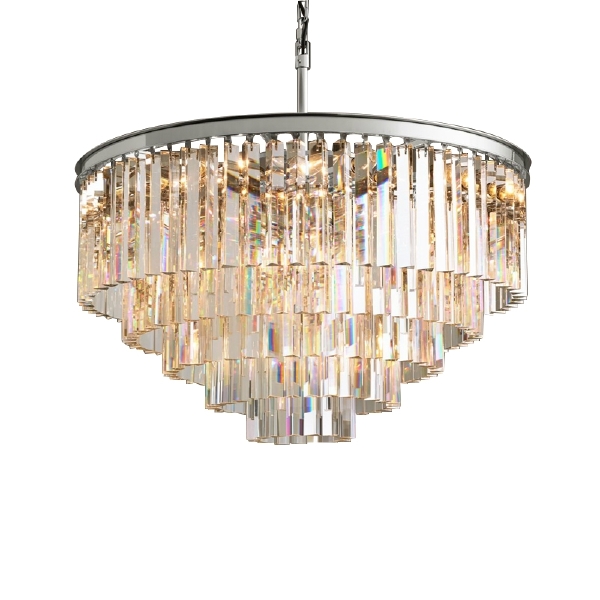 Подвесная люстра Delight Collection 1920s Odeon KR0387P-10A chrome/clear