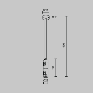 Крепление потолочное Medium двойное 300мм Flarity Maytoni Accessories for tracks Flarity TRA158C-D1-BS