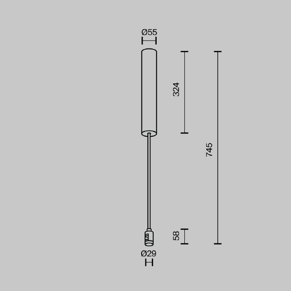 Основание потолочное Long 385мм для блока питания с вводом питания Flarity Maytoni Accessories for tracks Flarity TRA159C-BB1-B