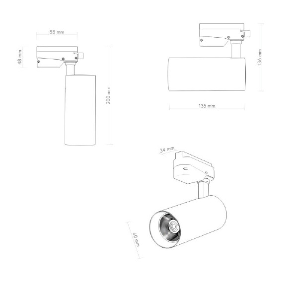 Трековый светильник Denkirs Solid Koper DK6452-BK