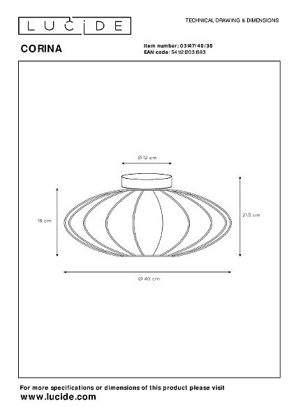 Светильник потолочный Lucide Corina 03147/40/30