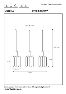 Светильник подвесной Lucide Corina 03447/03/30