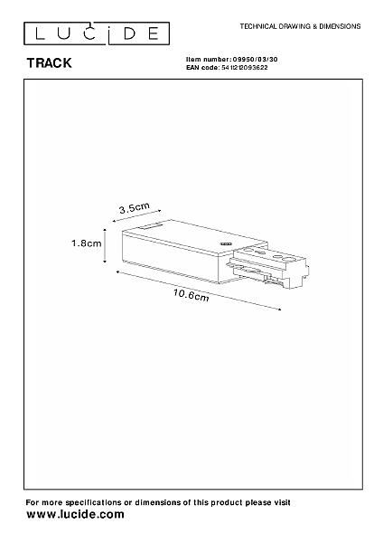Ввод питания Lucide Track 09950/03/30