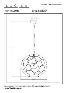 Светильник подвесной Lucide Hannelore 10423/40/30