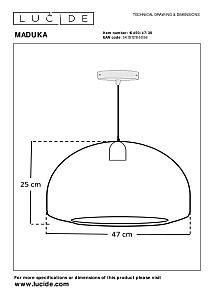 Светильник подвесной Lucide Maduka 10450/47/30