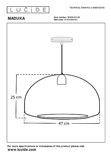 Светильник подвесной Lucide Maduka 10450/47/43